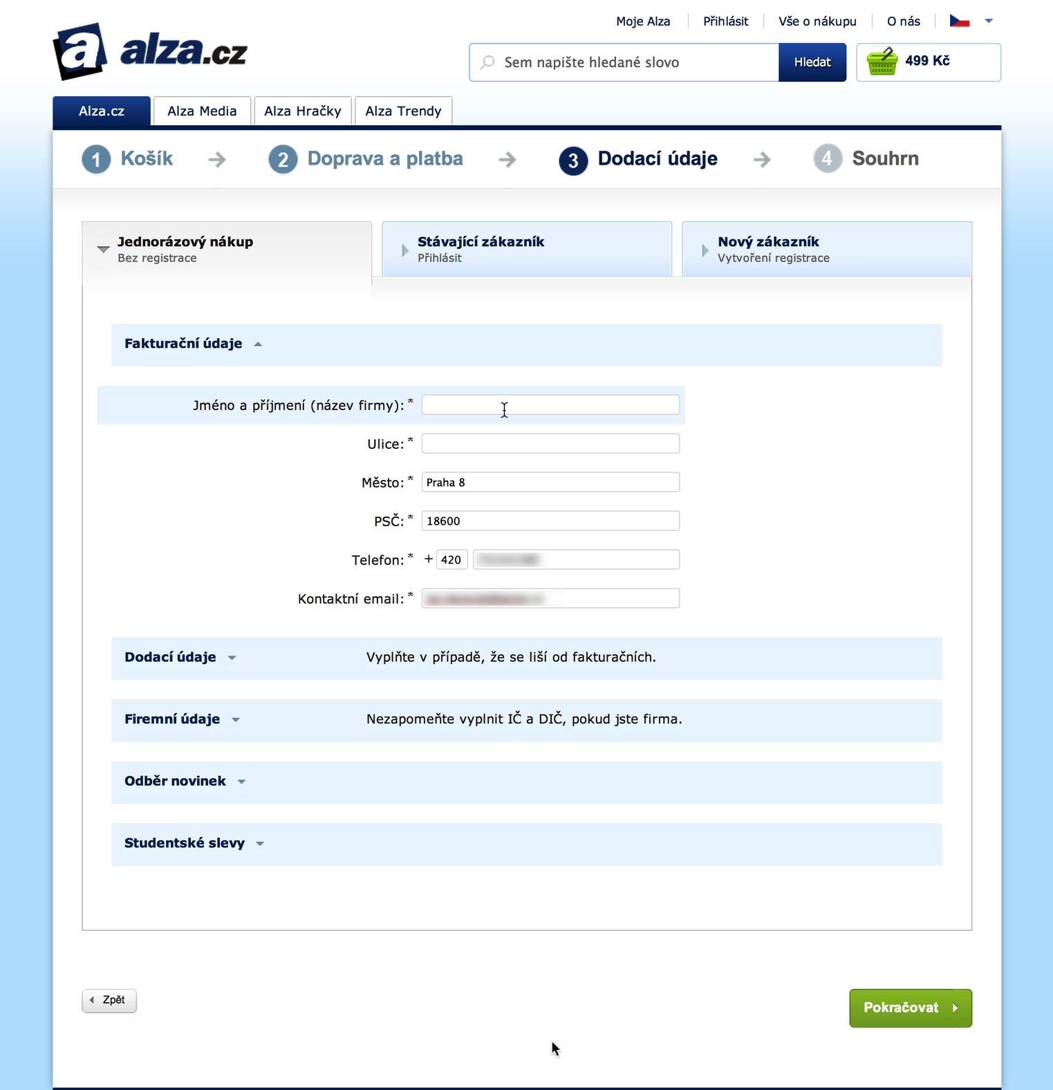 Alza.cz Doručovací údaje 2014