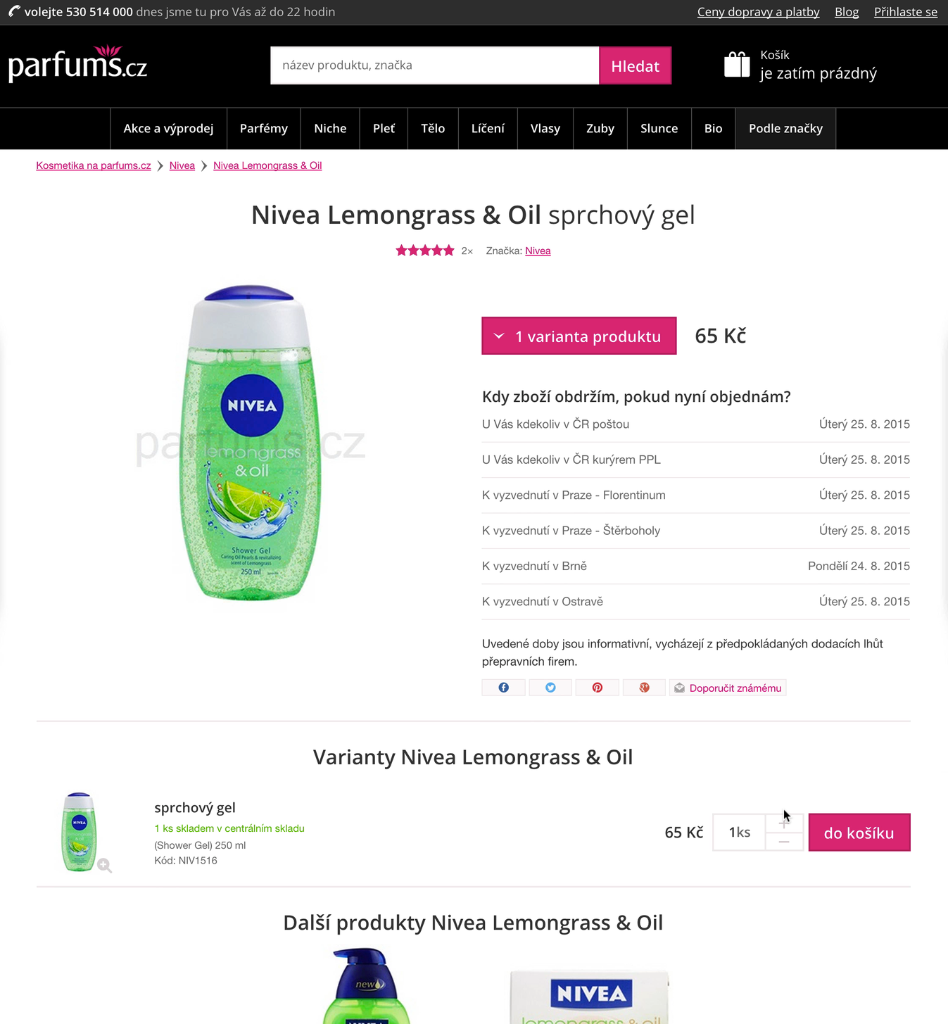 Parfums.cz Detail produktu 2015